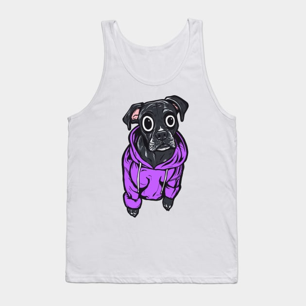 Black Lab Purple Hoodie Tank Top by turddemon